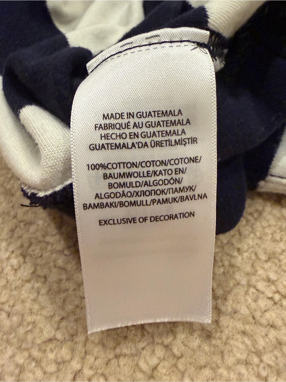 Polo by Ralph Lauren Navy & White Striped Half-Zip Pullover - Picture 4 of 4